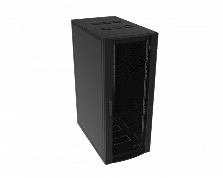 Шкаф телекоммуникационный напольный МИКсистем серия ECO+ 19" 24U 600*1000  дверь перфорация черный